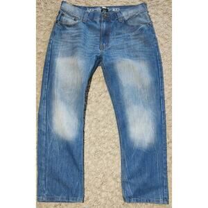 Men's Vintage Akademiks AKDMKS Jeans Y2K Baggy Distressed Wash Blue 34 X 30